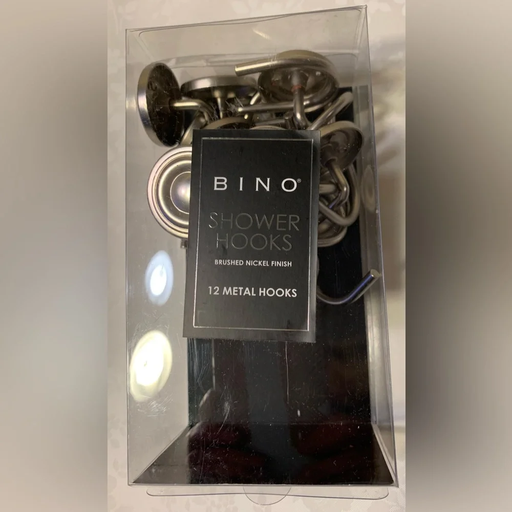 🛍🛍 BOGO!!! 🛍🛍 NIB Shower Curtain Hooks: Set of 12 New Brushed Nickel Hangers